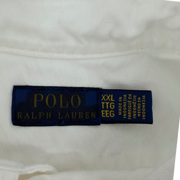 Polo Ralph Lauren Mens White Button Down Long Sleeve Shirt Classic Fit Size XXL - Picture 4 of 8